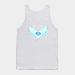 Angel Heart on Blue Background Tank Top